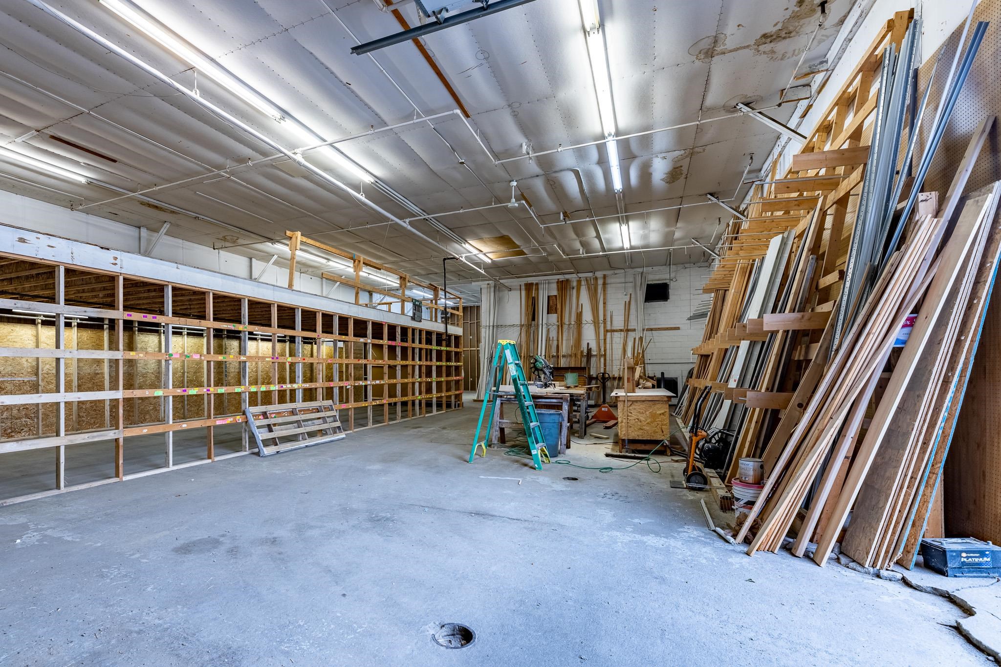 Interior former lumber business metal pole barn