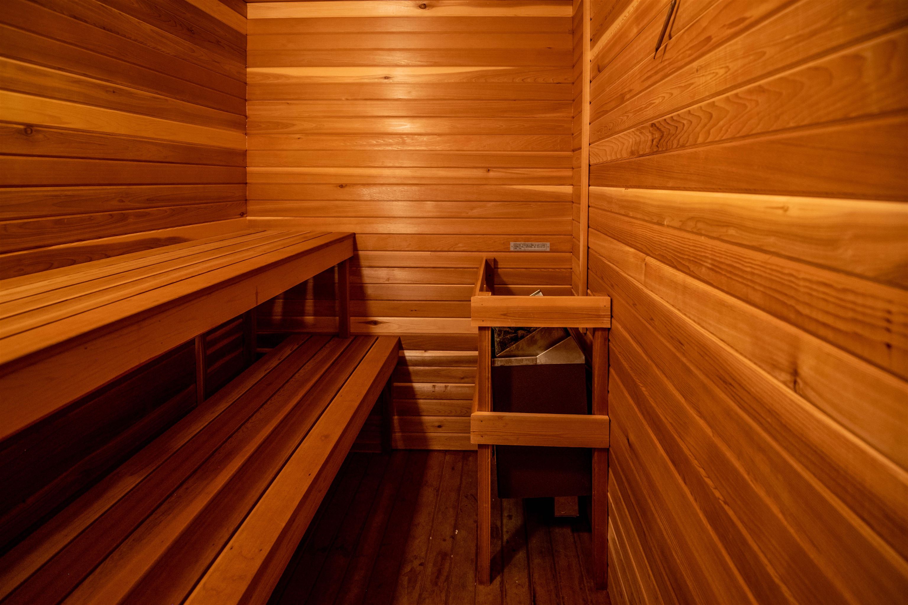Cedar lined sauna to relax in after a day on the slopes. 21086180