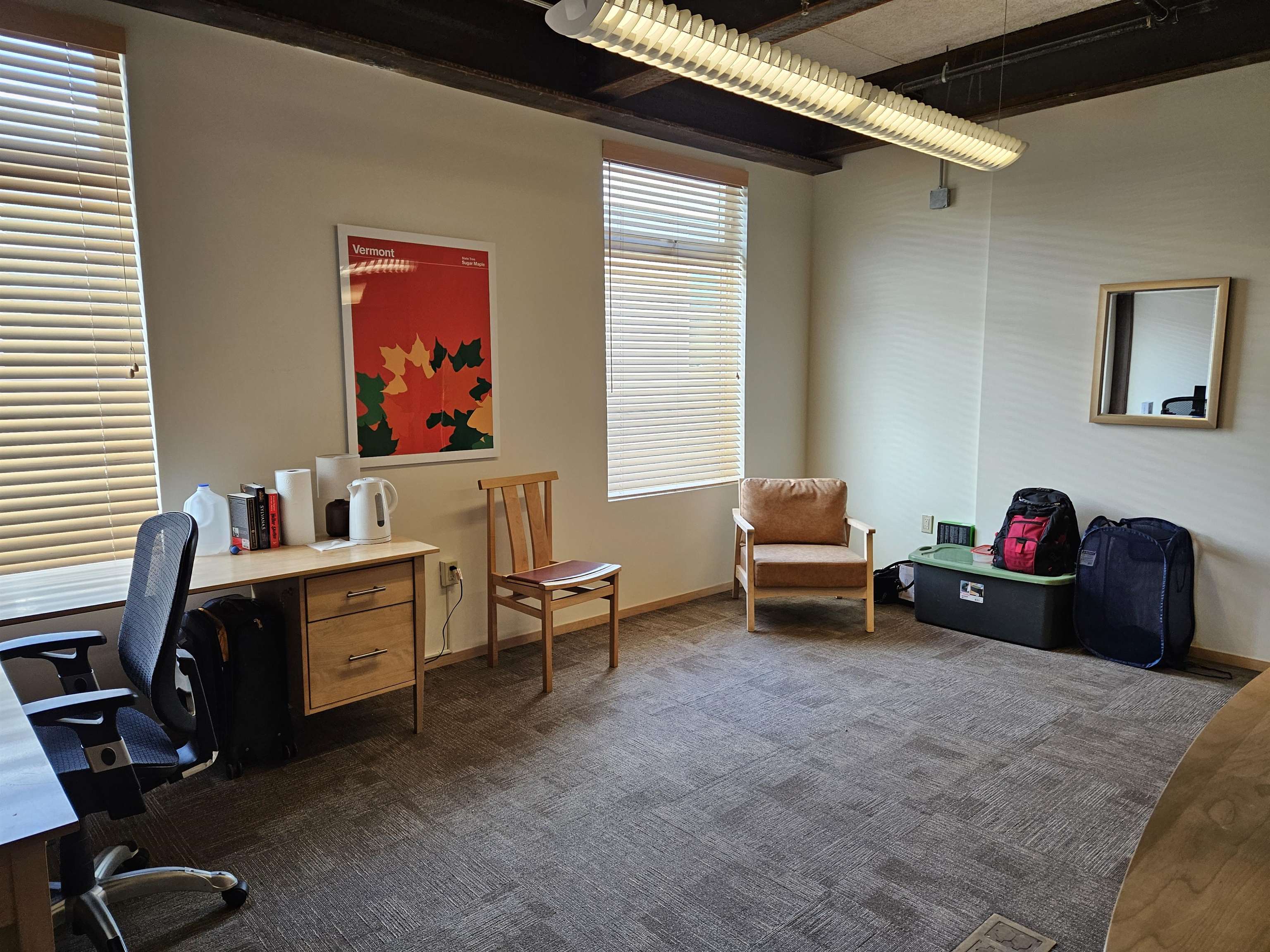First bedroom with study area and lots of light