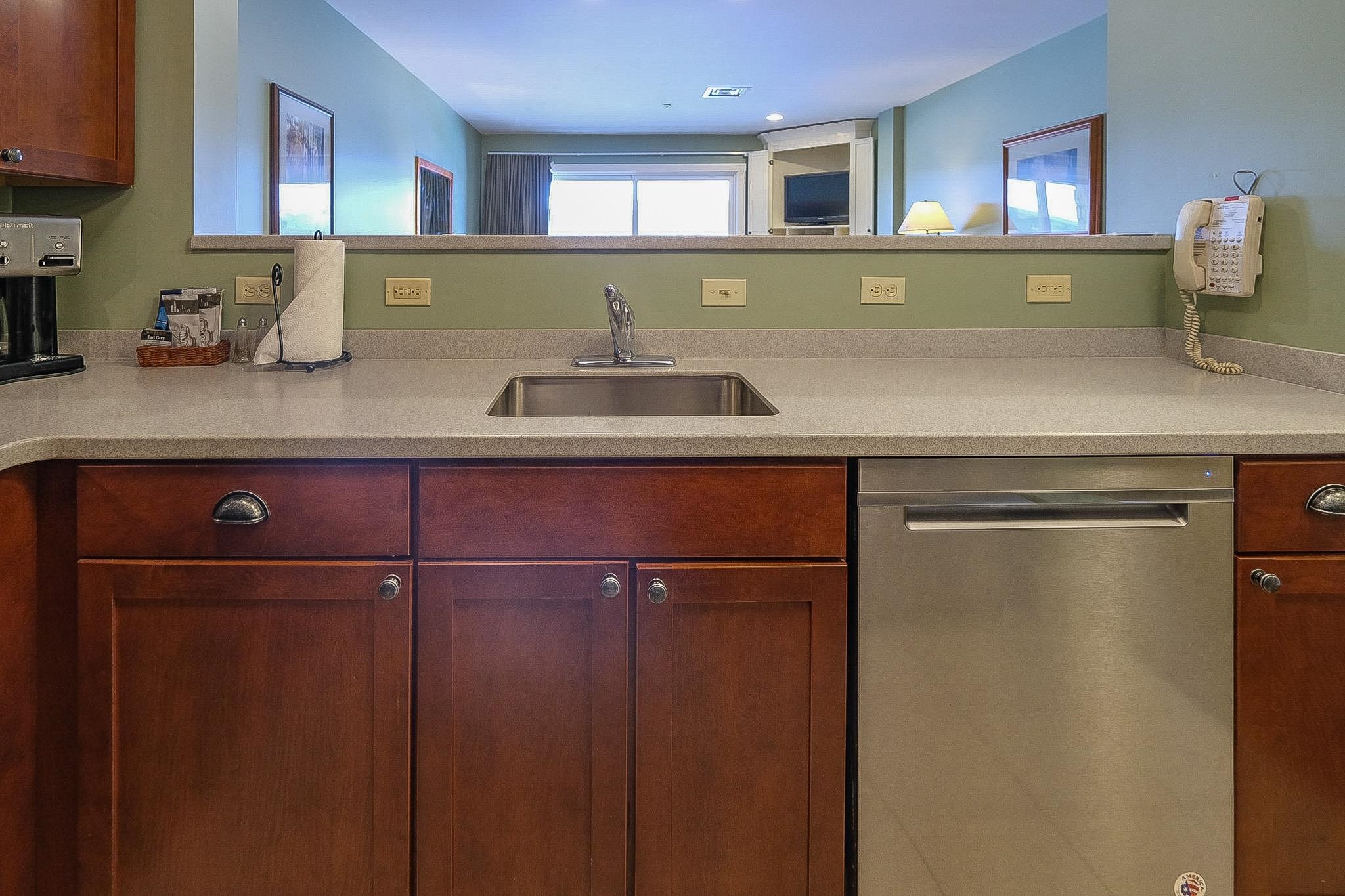 Kitchen overlooking dining and living 22804914