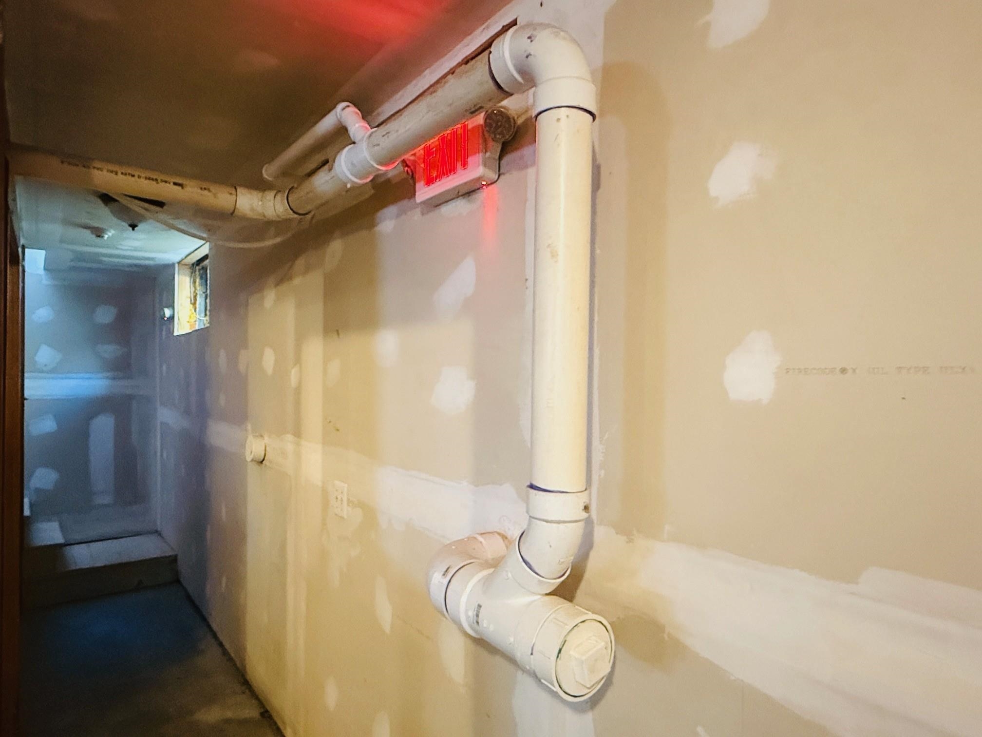 New sewer lines to 1500 gallon tank and pump chamber