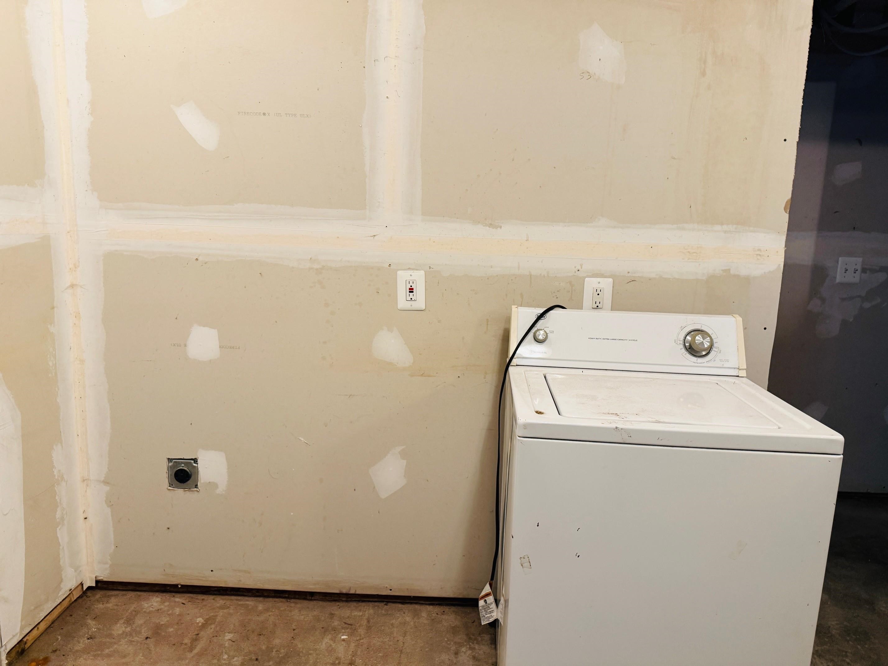 basement with electric dryer hook up