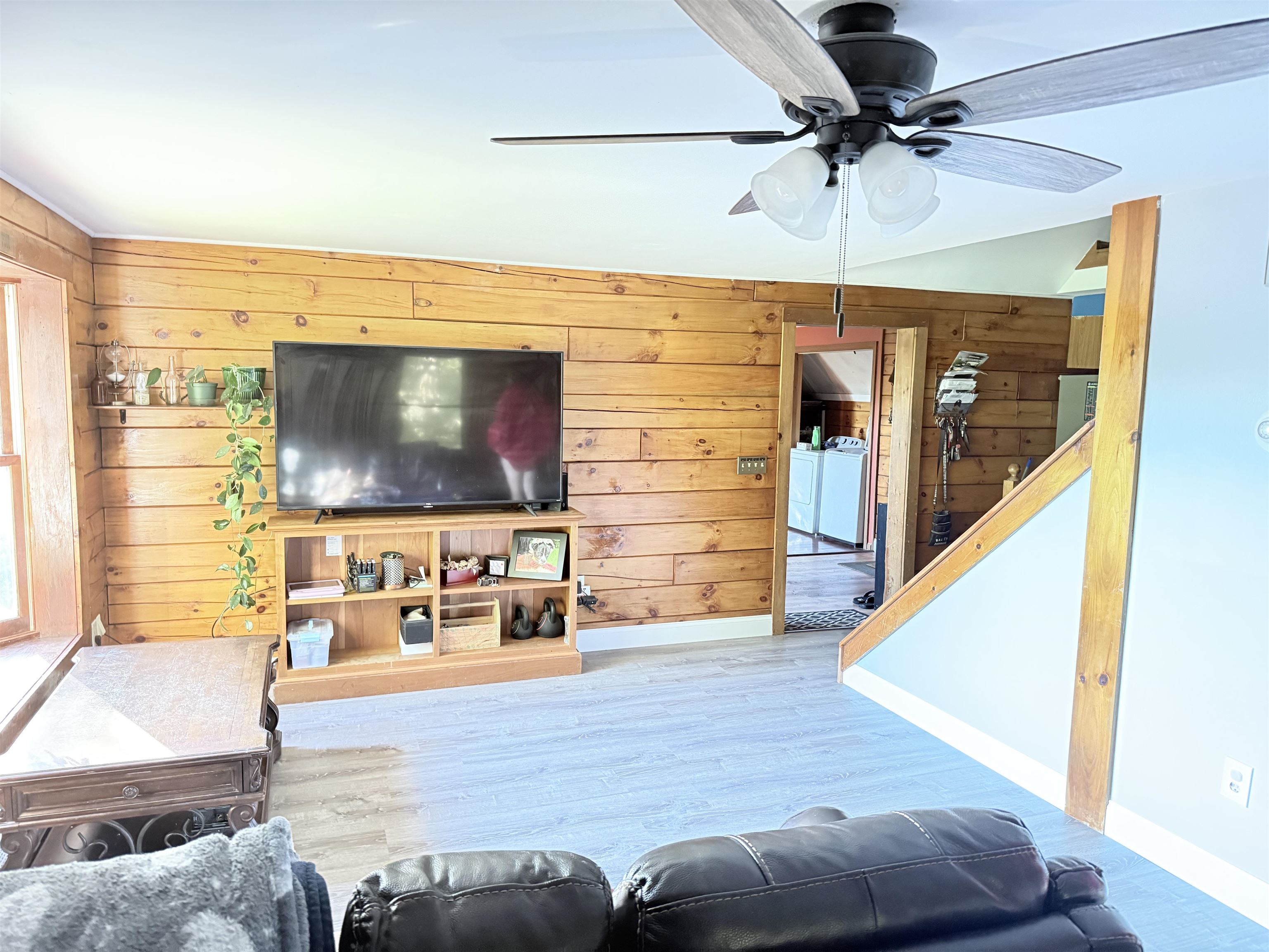 Livingroom with natural log walls