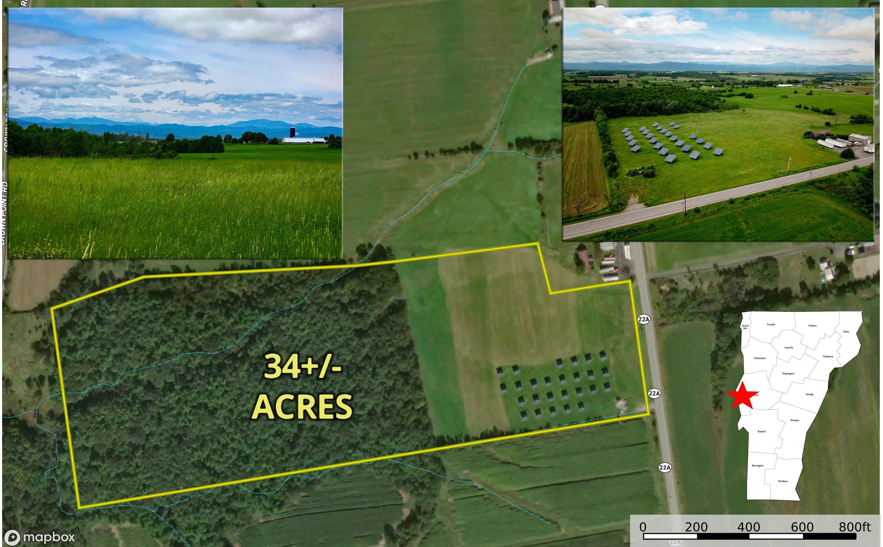 Bridport VT Land for sale $$272,000 | 34 Acres  | Price Per Acre $0  | Total Lots 2
