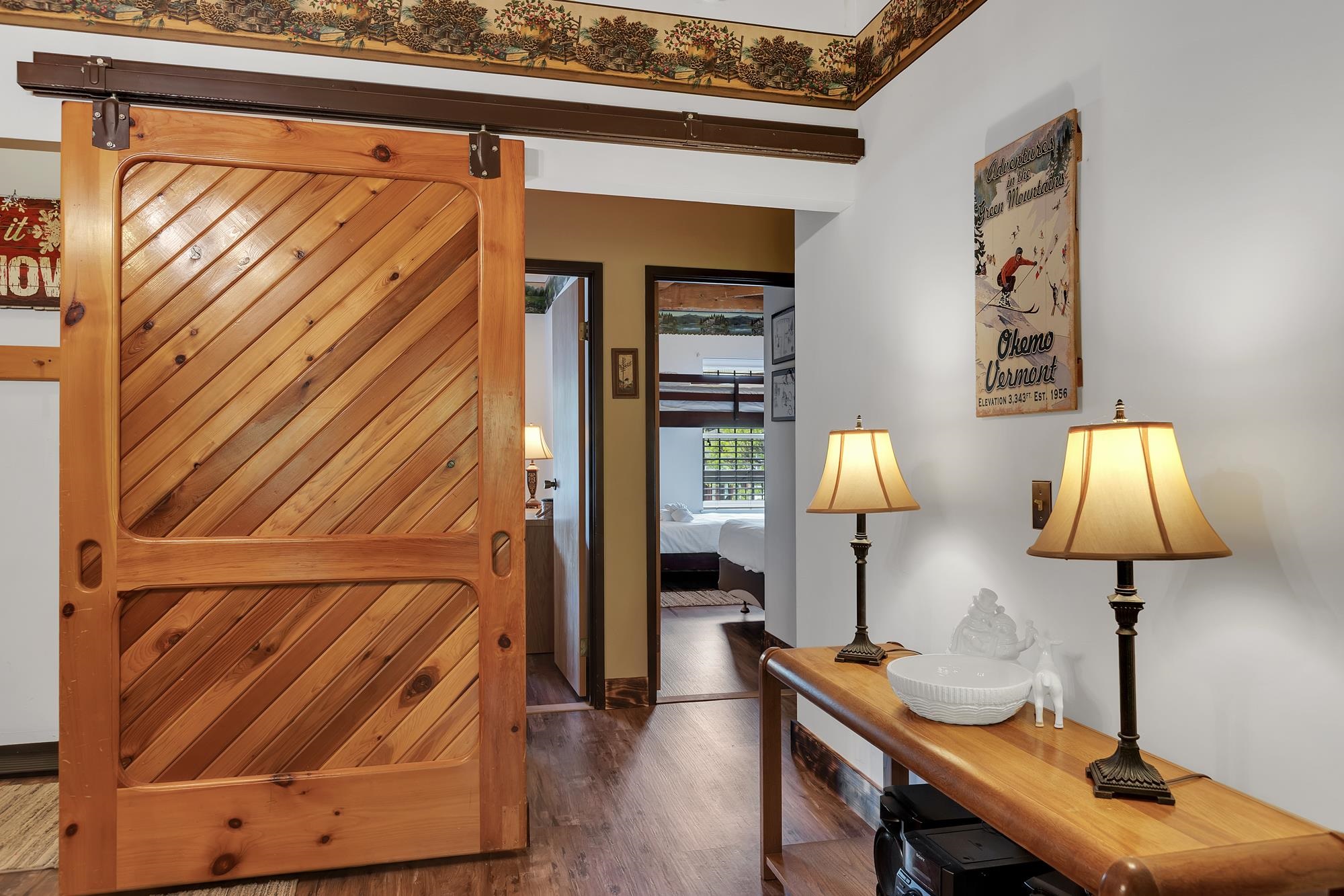 Spectacular sliding barn door for added privacy 23302381