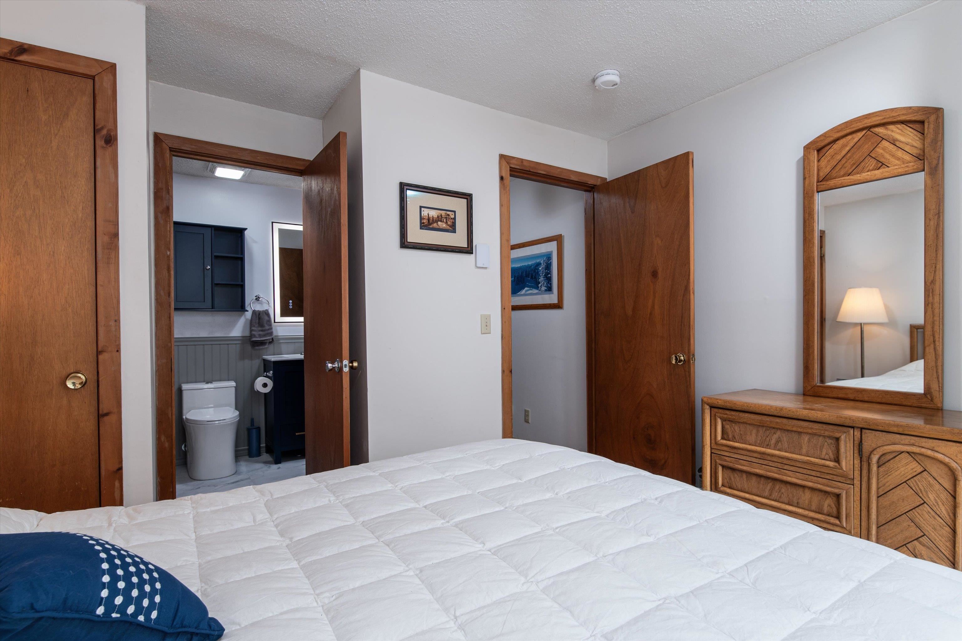 Two doors into bathroom for flexibility 23907060