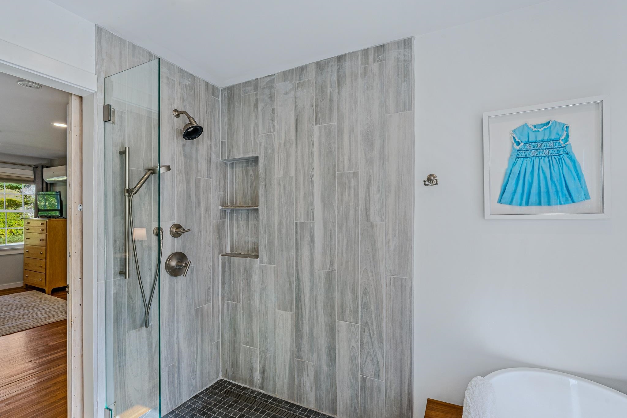 Zero Step Entry in this New Tiled Shower