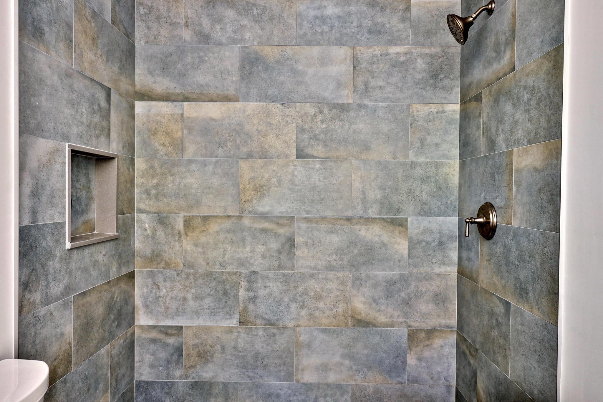 Porcelain tiled shower 24147226