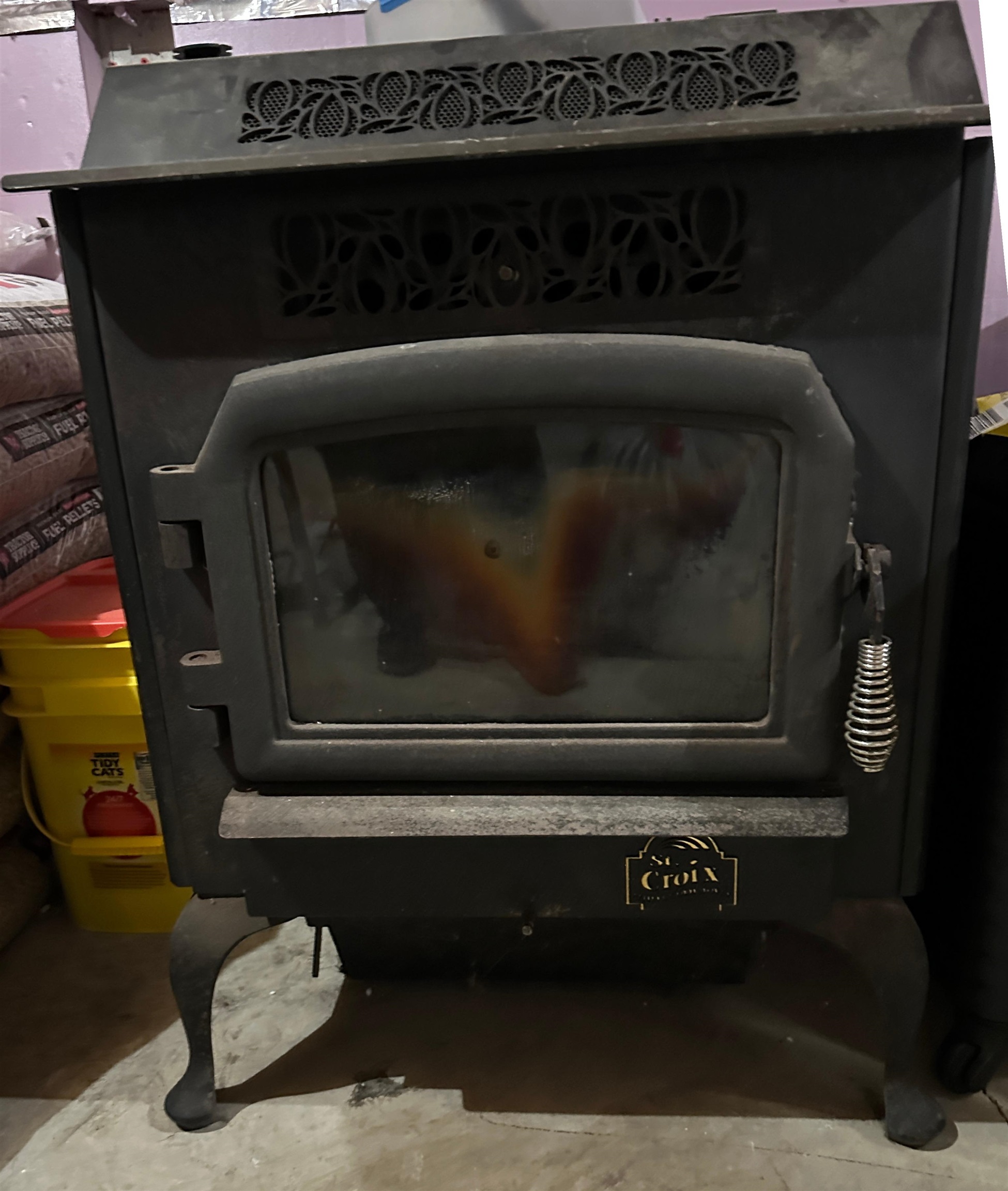 Pellet Stove located in basement