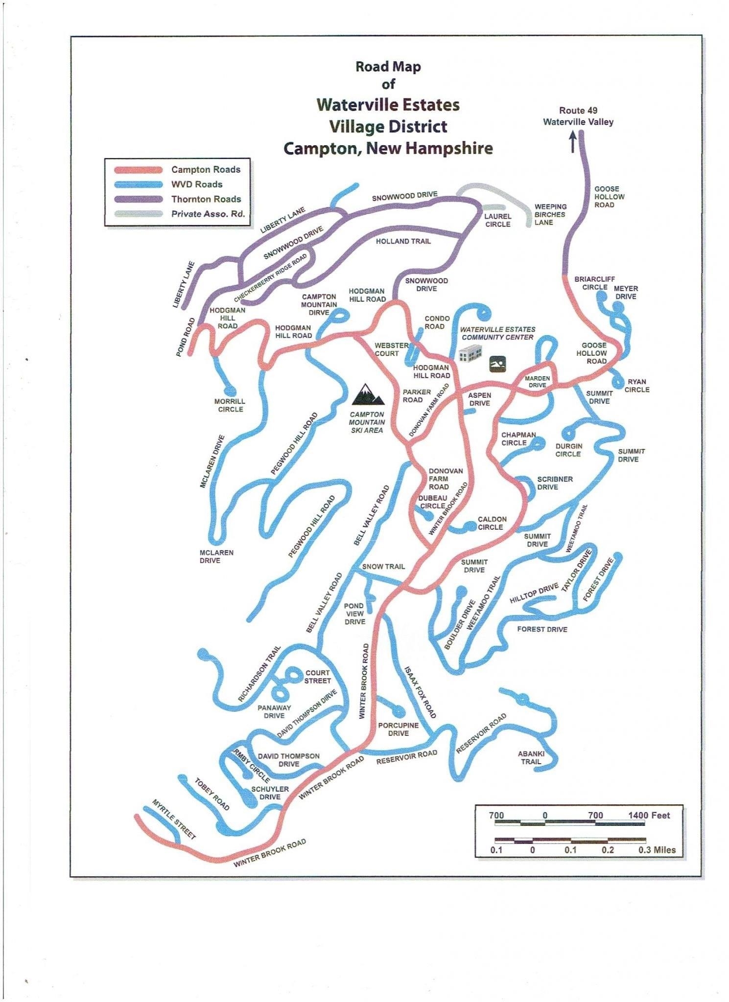 Waterville Estates Road Map
