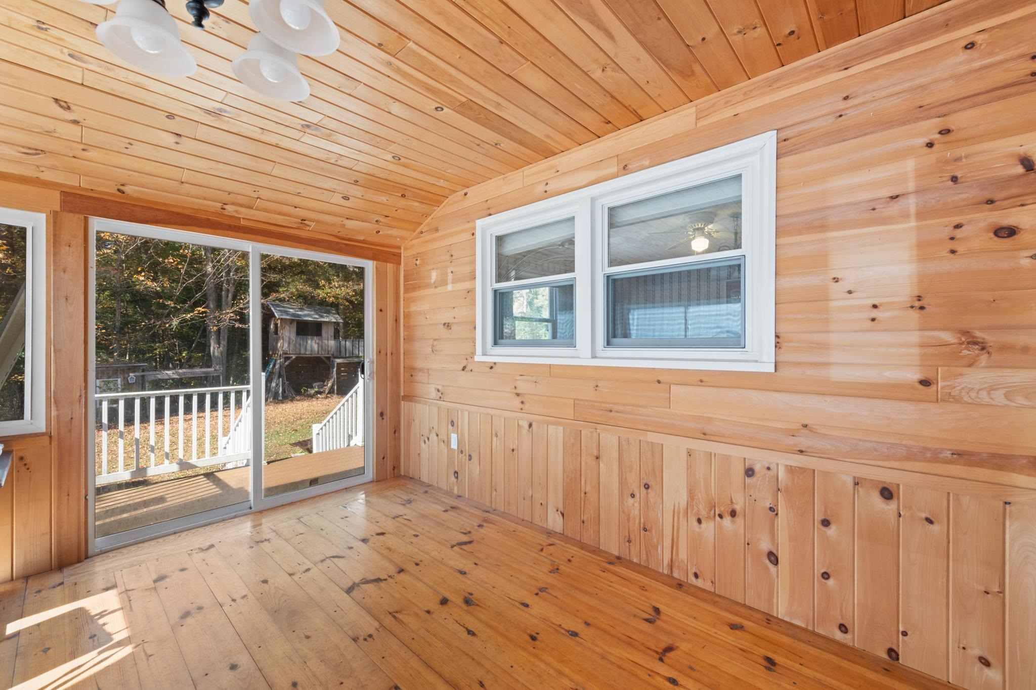 knotty pine 3-season porch