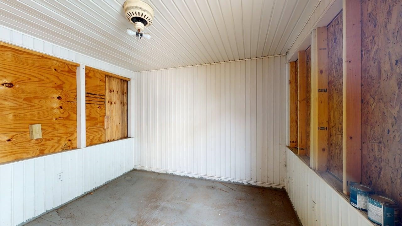 Storage room off garage