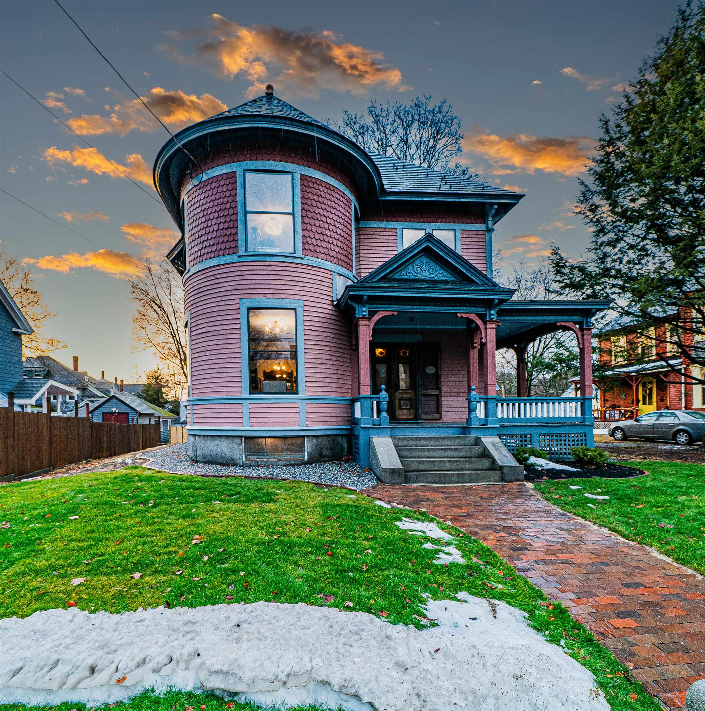 Victorian Charm in Nashua's Historic North End!  Step back in time with The Stephen & Maria Mansfield House, a stunning 19th-century Queen Anne Victorian in a prime Historic District location! Enjoy evening strolls to downtown Nashua's vibrant restaurants & events.  Renovated for modern living while preserving original charm, this home boasts a grand foyer, living room, chef's kitchen with upscale appliances, quartz countertops & butler's pantry. Hardwood floors flow throughout.  Marvel at the custom woodwork & doors, new electrical & heating systems, and mini-split AC. A two-car garage & private backyard with a new hydroseed lawn complete this one-of-a-kind gem. Must see!
