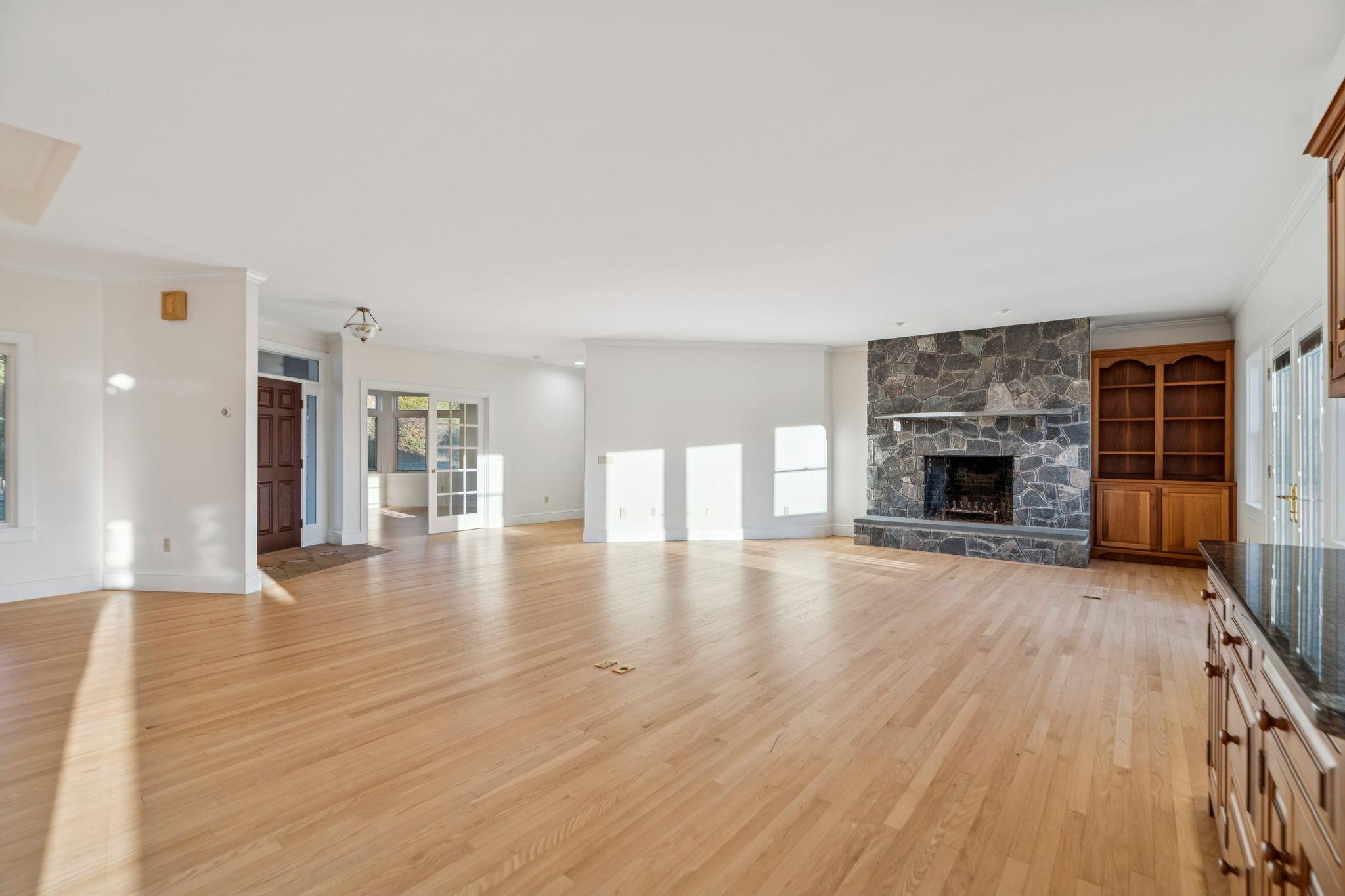 Living room facing the front door / office